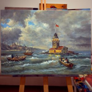 (Nostaljik Kızkulesi) Canvas Tablo