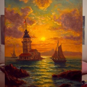 (Nostaljik Kızkulesi) Canvas Tablo
