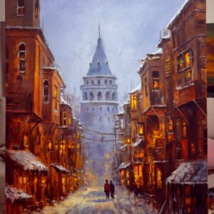 (Nostaljik Galata kulesi) Canvas Tablo