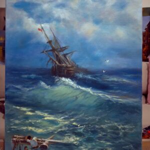 (Fırtınalı Deniz) Canvas Tablo